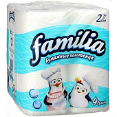 Бумажные полотенца Familia Классик 2-х сл., 4 рул.