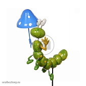 Садовая фигура на спице 'Гусеница с зонтиком' 14 х 40 см