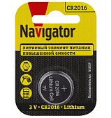 Элемент питания литиевый CR2016 94 763 NBT-CR2016-BP5 (блист.1шт) Navigator 94763