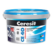 Затирка Ceresit CE-40 (белый 01) для широких швов до 10мм водоотталкивающая 2кг/12