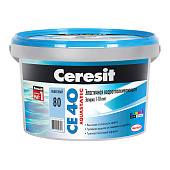 Затирка Ceresit CE-40 (небесный 80) для широких швов до 10мм водоотталкивающая 2кг/12