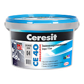 Затирка Ceresit CE-40 (серебристо-серый 04) для широких швов до 10мм водоотталкивающая 2кг/12
