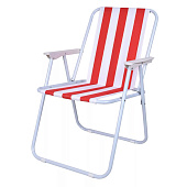 Кресло-шезлонг складное 52х48х75 см красные полосы Марино 'Твой Пикник'