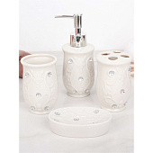 Набор аксессуаров для ванной комнаты "Изящный барельеф" (4 предмета) керамика