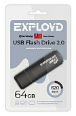 Флеш-накопитель USB EXPLOYD 64Гб 2.0 620 черный