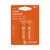 Батарейки алкалиновые AA, 1.5В, блистер 2 шт. на подвесе Airline (арт. AA02)