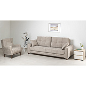 Комплект диван-кровать и 2 кресла Плимут бежево-серый