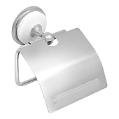 Держатель для туалетной бумаги с крышкой "Solinne", B-51102, хром-белый, Коллекция Blanco