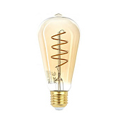 Лампа филаментная F-LED ST64-7W-824-E27 7Вт ST64 золотая 2400К тепл. бел. E27 Эра Б0047664