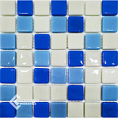 Мозаика Смальта белая, голубая, синяя 21х21 МС 5252