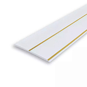 Панель потолочная двухсекционная 250мм 3,0м "Идеал Ламини" Белый Глянцевый с золотом / 001-02