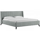Кровать двойная Мелисса 180 с основанием серебристый серый
