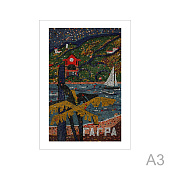 Картина безбагетная , формат А3 (Гагра)