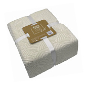 Плед микрофибра Monogram молочный 200х220