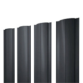 Штакетник Круглый с прямым резом 0,45 PE RAL 7024 мокрый асфальт (1,5 м)