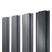 Штакетник Прямоугольный с прямым резом 0,45 PE RAL 7024 мокрый асфальт (1,8 м)