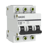 Выключатель автоматический модульный 3п C 63А 4.5кА ВА 47-29 Basic EKF
