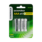 Элемент питания LR03 (ААА) алкалиновый  бл. 4шт GENERICA IEK