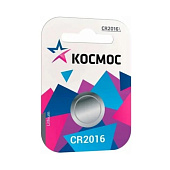 Элемент питания литиевый CR 2016 1хBL (блист.1шт) Космос KOC20161BL RS
