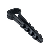 Дюбель-хомут 5х10мм для плоского кабеля черный 100шт EKF