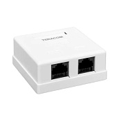 Розетка настенная TERACOM Cat.5E неэкран. 2 порта RJ-45 Dual IDC белая