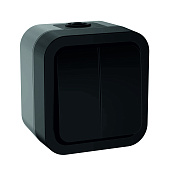 Выключатель 2-клавишный ОП Tors 10A IP55 TS105 графит ІЕК