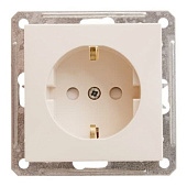 Розетка 1-м СП Glossa 16А IP20 с заземлением, защитные шторки бежевый SE