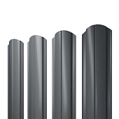 Штакетник Полукруглый Slim фигурный 0,45 PE RAL 7024 мокрый асфальт (1,6 м)