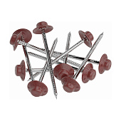 Гвозди с литой шляпкой Ондулин 75 мм красные (100 шт)