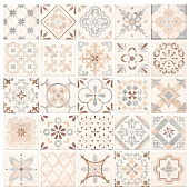 Панель декоративная ПВХ пэчворк бежевый плитка 482х482мм