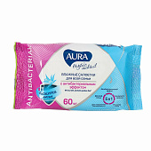 Салфетки влажные антибактериальные Aura Тропик 60шт. 33534