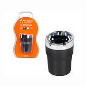 Пепельница классическая, круглая, цвет черный/хром, Airline (арт. AAT-01)