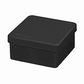 Распаячная коробка, двухкомпонентная, ОП 80х80х40 мм, IP66, 8 вх., черная, инд. штрихкод TDM