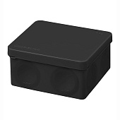 Распаячная коробка, двухкомпонентная, ОП 100х100х50 мм, IP66, 8 вх., черная, инд. штрихкод TDM