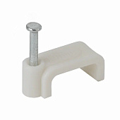 Скоба 5мм плоская пластиковая белая 50шт TDM