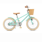 Велосипед 16" S560 детский, цвет тиффани (бирюз), с корзиной, нагр. до 60кг, рама 9.2", белые колеса