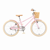 Велосипед 20" S560 детский, розовый, с корзиной, нагр. до 60 кг, рама 9.2", белые колеса