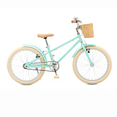 Велосипед 20" S560 детский, бирюзовый, с корзиной, нагр. до 60 кг, рама 9.2", белые колеса