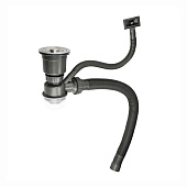 Сифон для мойки с горловиной, с переливом, с отводом под сливной шланг Санакс 8733